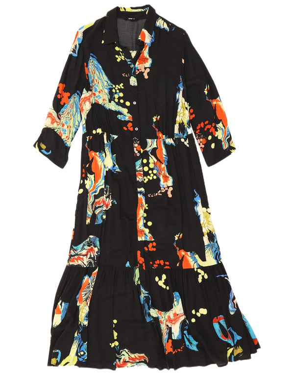 Desigual Γυναικείο Abstract Pattern Φόρεμα 3/4 μανίκι UK 18 XL Μαύρο