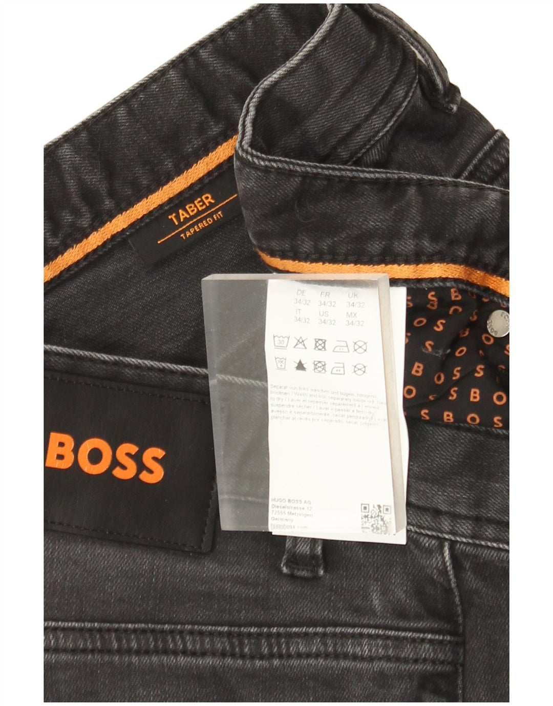 Ανδρικό τζιν κωνικό Hugo Boss W34 L32 Γκρι βαμβακερό