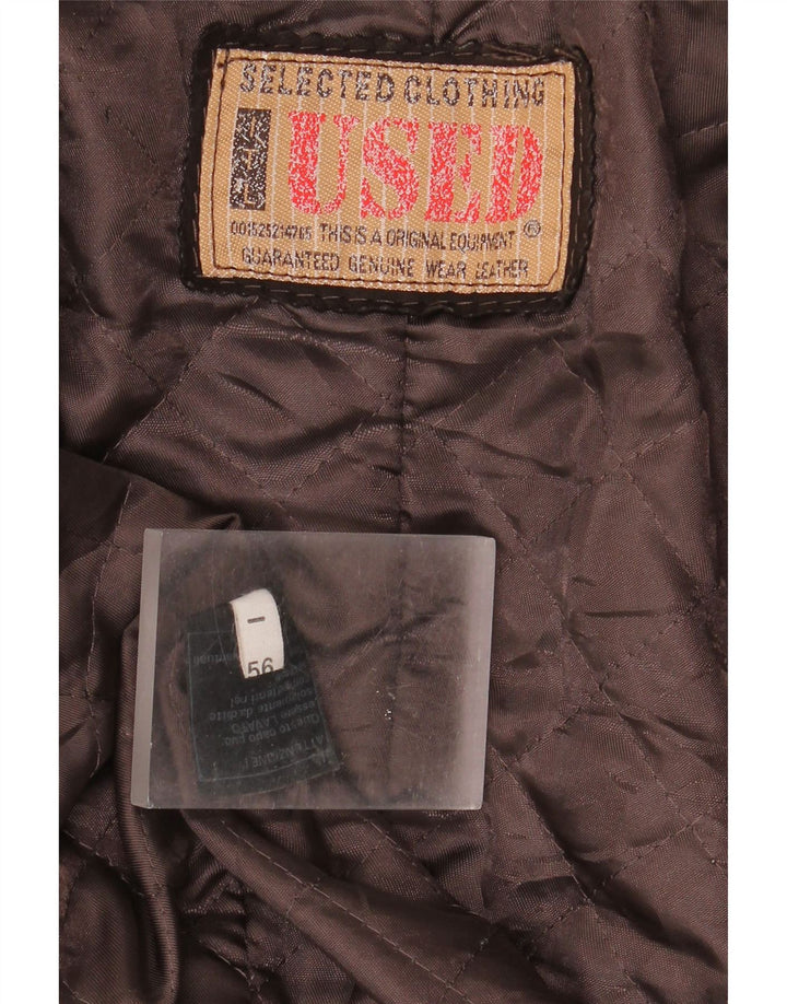 Vintage Ανδρικό Δερμάτινο Μπουφάν IT 56 3XL Καφέ Δερμάτινο