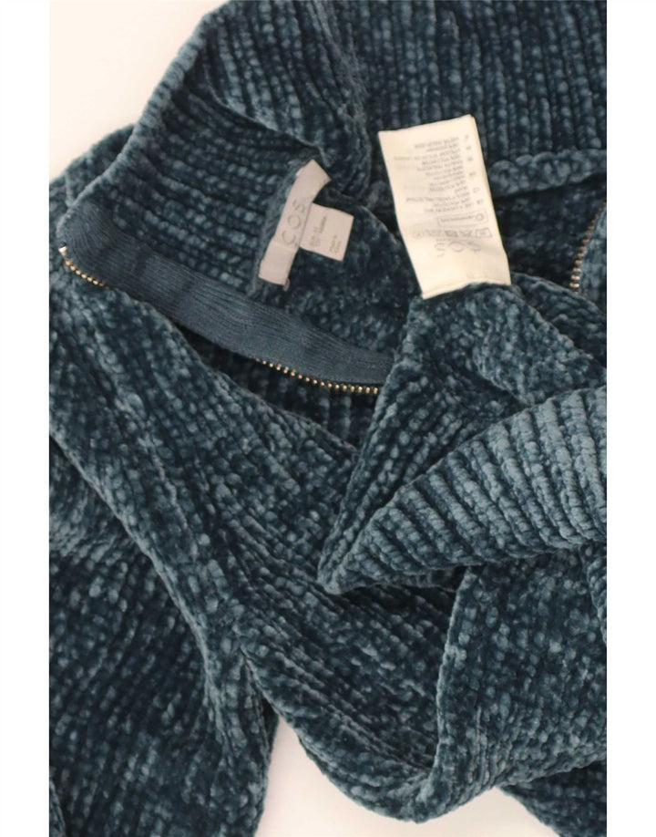 Cos Γυναικείο πουλόβερ με φερμουάρ UK 6 XS Turquoise Polyester