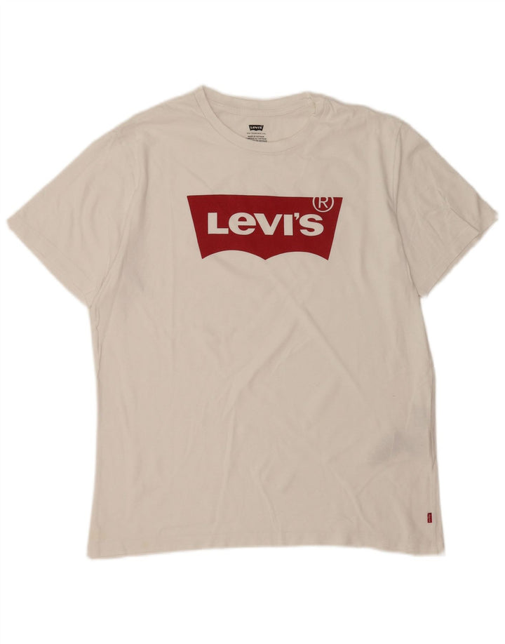 Ανδρικό γραφικό T-Shirt Levi's Top Μεσαίο λευκό βαμβακερό