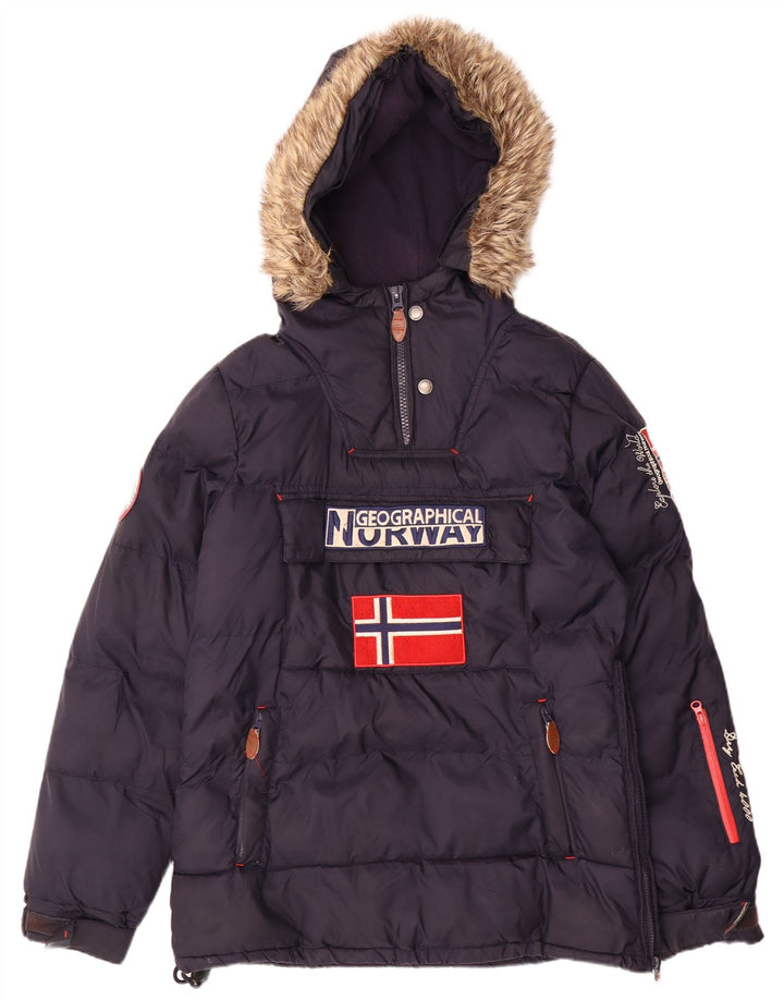 Norway Ανδρικό μπουφάν με κουκούλα Anorak UK 36 Small Navy Blue Polyester