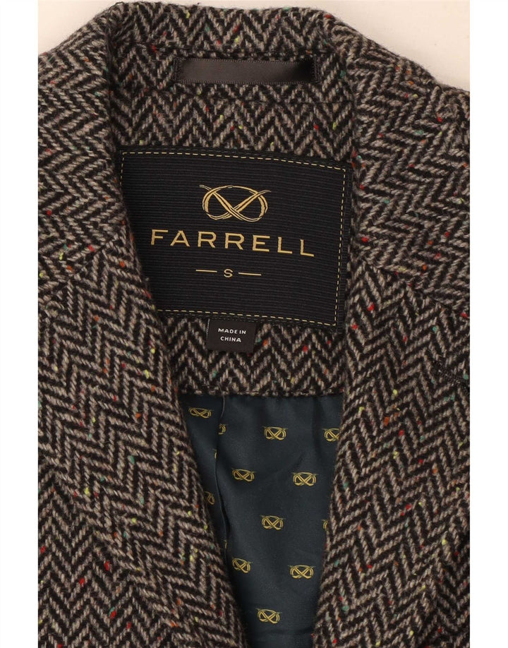 Farrell Ανδρικό μπουφάν σακάκι με 2 κουμπιά UK 36 Μικρό γκρι μαλλί ψαροκόκαλο