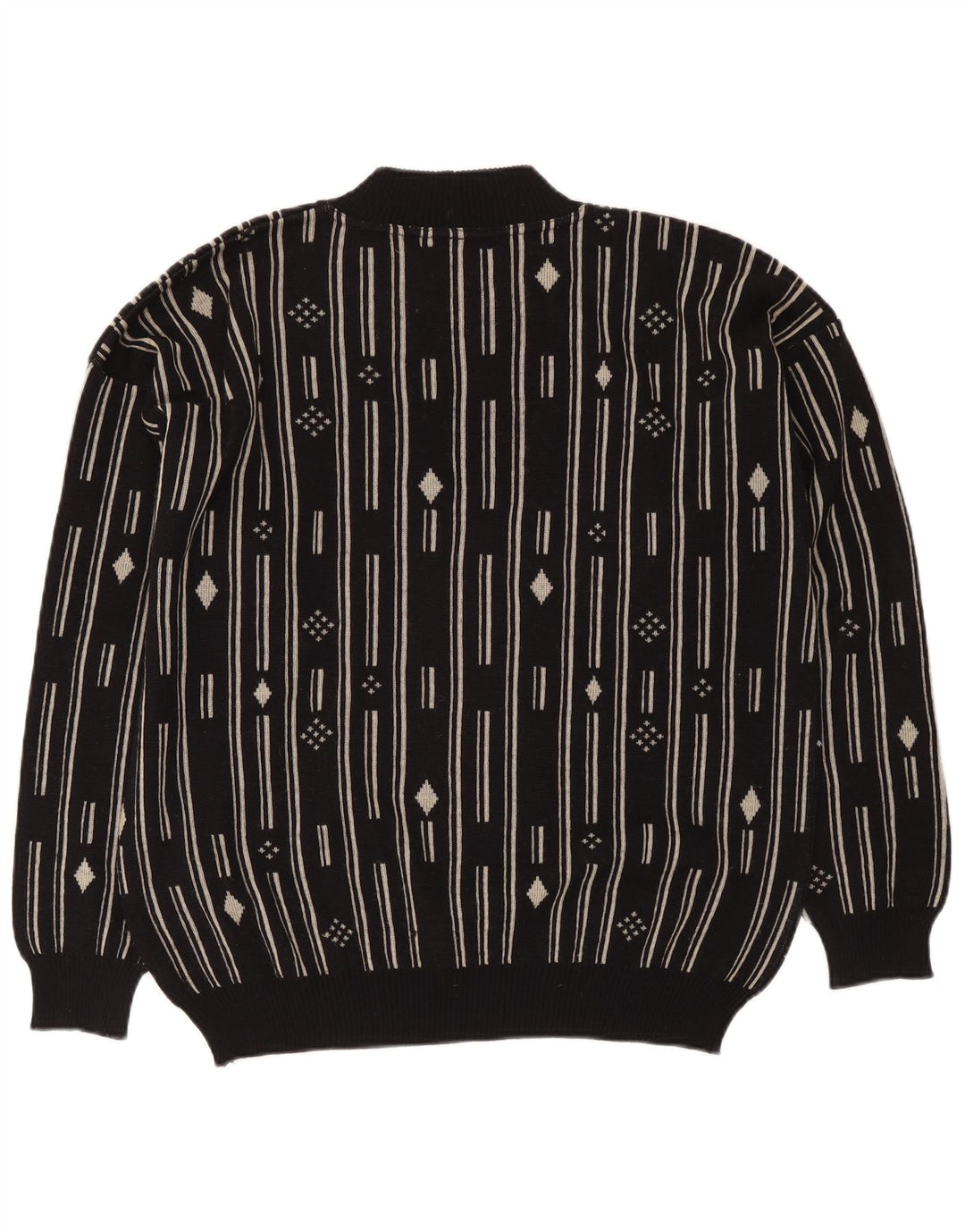 Ανδρικό πουλόβερ De Pietri Crew Neck Jumper IT 48 Medium Black Geometric