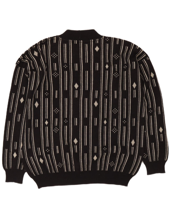 Ανδρικό πουλόβερ De Pietri Crew Neck Jumper IT 48 Medium Black Geometric