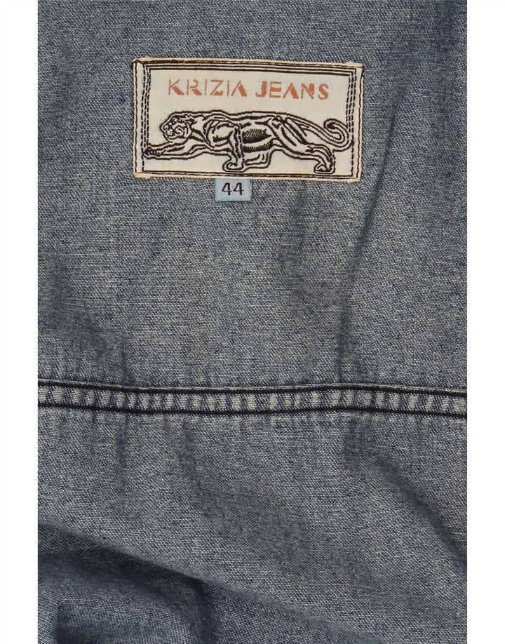 KRIZIA JEANS Γυναικείο Oversized Crop Τζιν μπουφάν IT 44 Medium Blue Floral