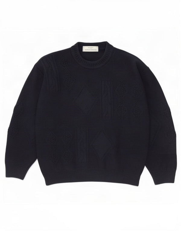 Marks & Spencer Ανδρικό πουλόβερ με λαιμόκοψη St. Michael Crew Medium Navy Blue