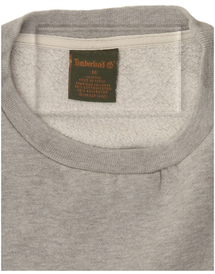 TIMBERLAND Womens Graphic Sweatshirt Jumper UK 14 Medium Grey Cotton