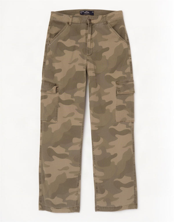 Hollister γυναικείο μπαμπά ψηλόμεσο παντελόνι Cargo US 10 Large W30 L30 Khaki
