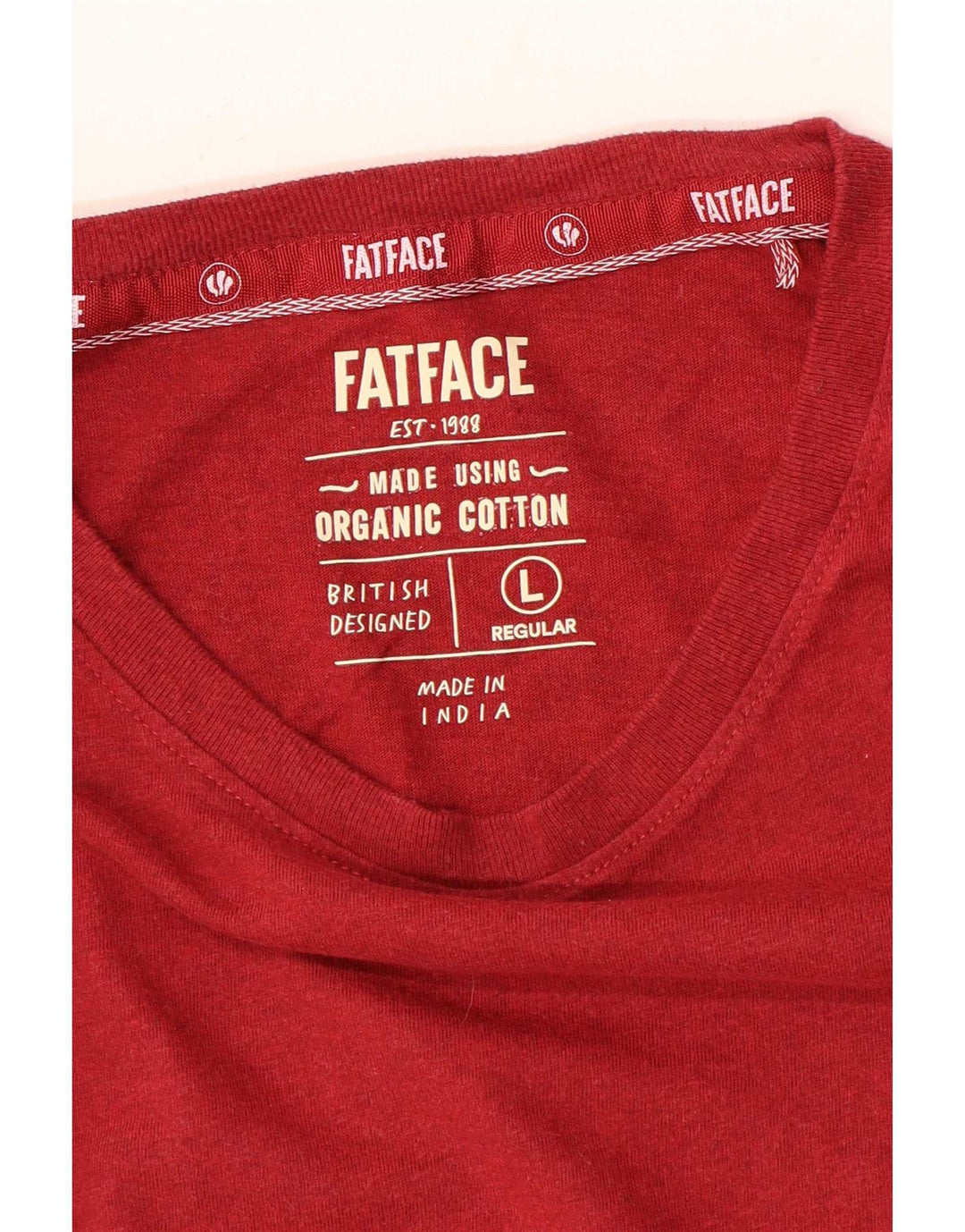 Ανδρικό κανονικό μπλουζάκι Fat Face Top μεγάλο κόκκινο βαμβακερό