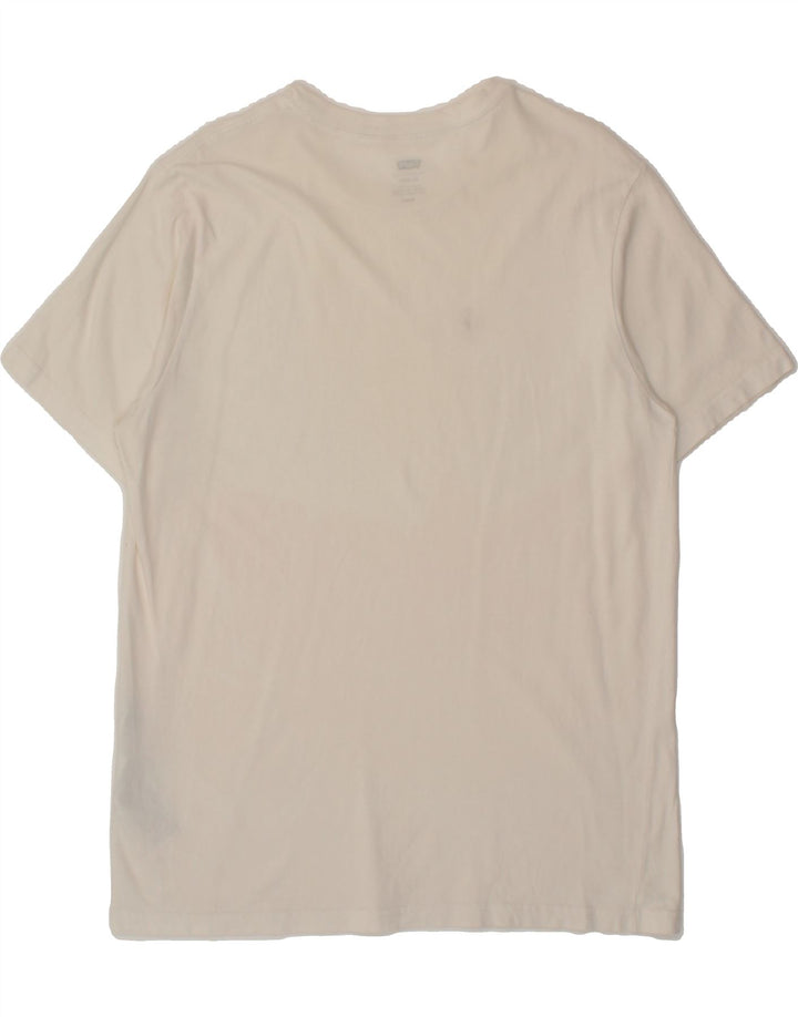 LEVI'S Mens Graphic T-Shirt Top Medium Off White Cotton Vintage Levi's and Second-Hand Levi's from Messina Hembry 