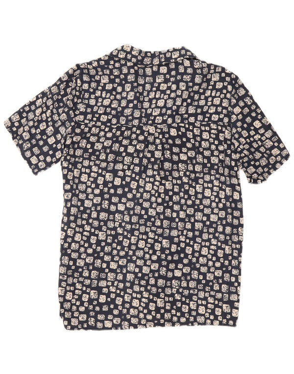 Clio Γυναικεία κοντομάνικη μπλούζα UK 16 Large Navy Blue Geometric