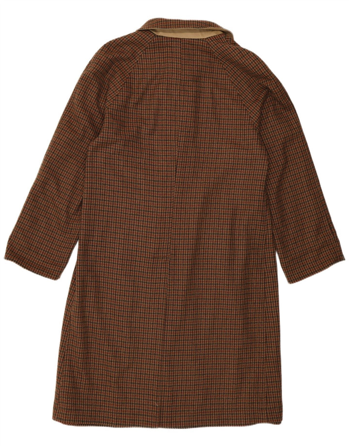 Vintage γυναικείο αναστρέψιμο πανωφόρι EU 48 2XL Καφέ μαλλί Houndstooth