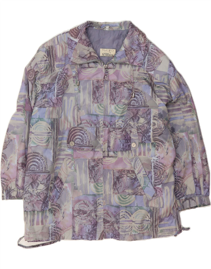 SCHERER Womens Abstract Pattern Windbreaker Coat UK 16 Large Multicoloured Vintage Scherer and Second-Hand Scherer from Messina Hembry 