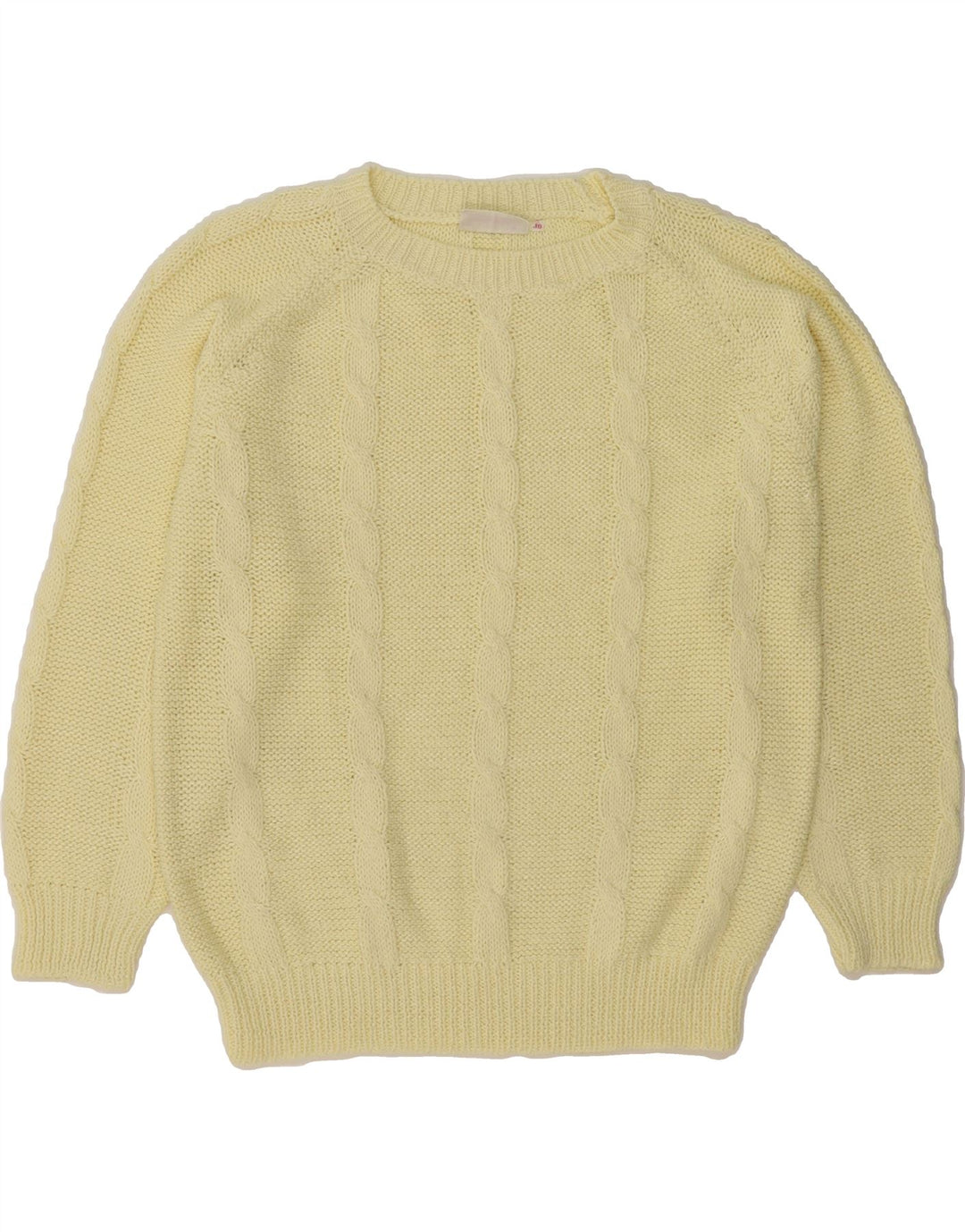 VINTAGE Womens Oversized Crew Neck Jumper Sweater EU 38 Medium Yellow Vintage Vintage and Second-Hand Vintage from Messina Hembry 