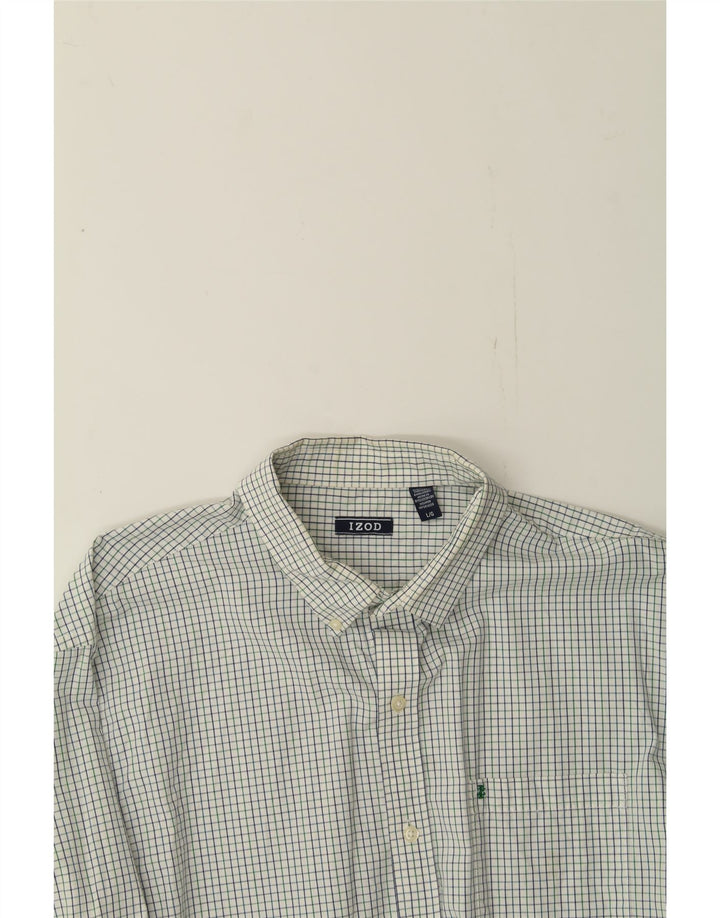 IZOD Mens Shirt Large White Check Cotton Vintage Izod and Second-Hand Izod from Messina Hembry 