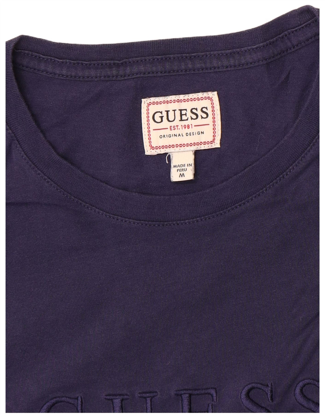 Ανδρικό γραφικό μπλουζάκι Guess Top Medium Navy Blue