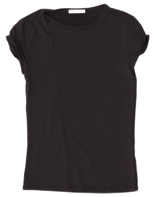 Zara Γυναικείο T-Shirt Top UK 12 Medium Black