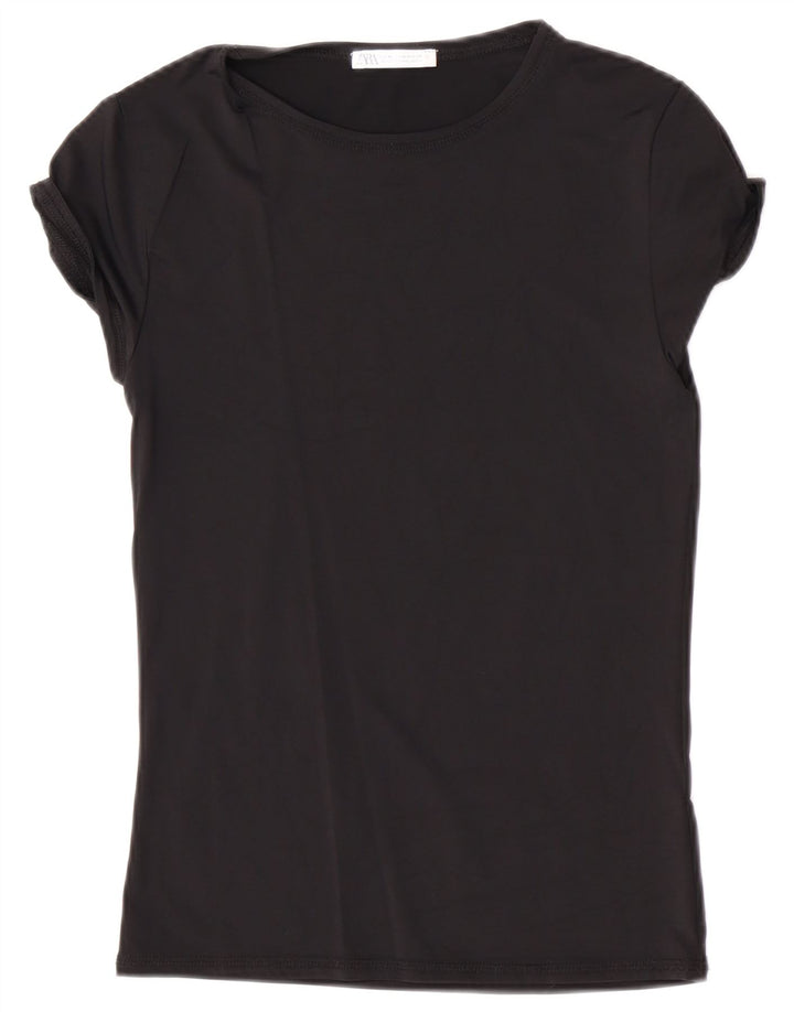 Zara Γυναικείο T-Shirt Top UK 12 Medium Black