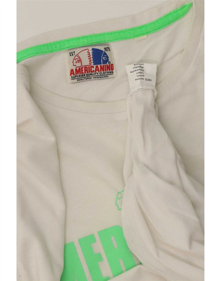 Ανδρικό T-Shirt κανονικό γραφικό Americanino Top από μεσαίο λευκό βαμβακερό