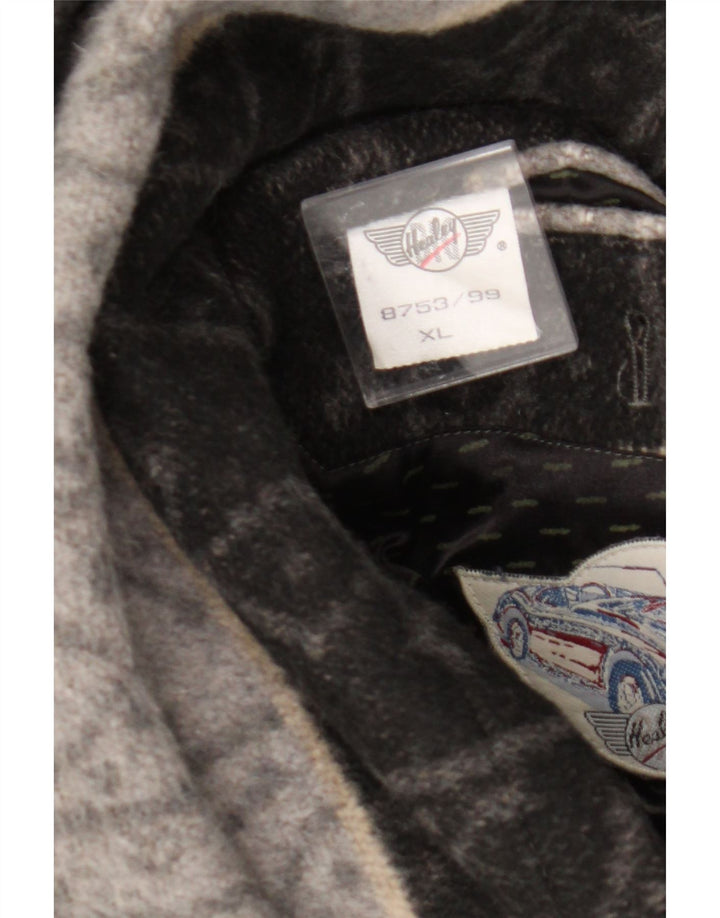 Vintage Ανδρικό Bomber Jacket UK 42 XL Γκρι γεωμετρικό μαλλί