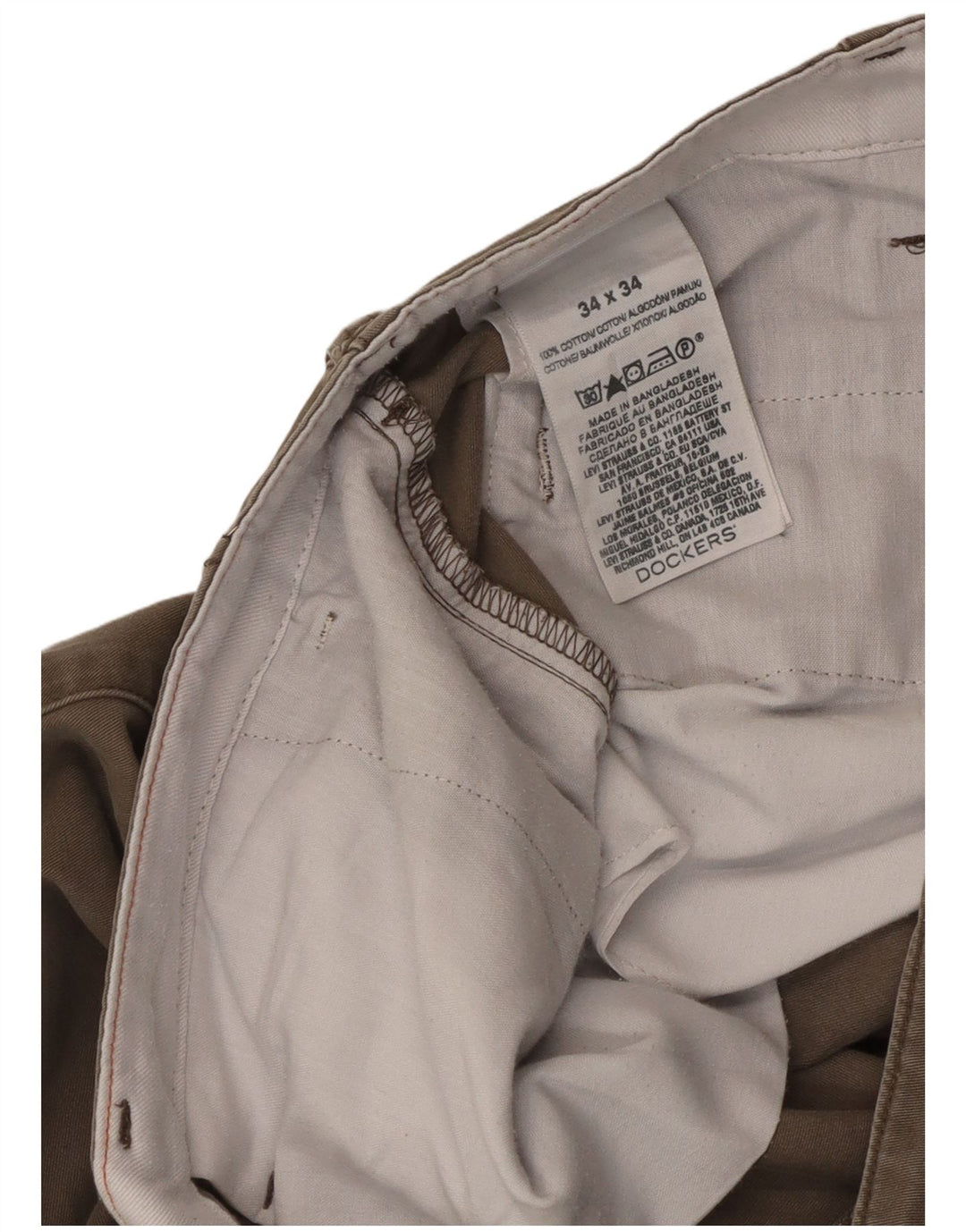 Dockers Ανδρικό ίσιο παντελόνι Chino W34 L34 Γκρι βαμβακερό