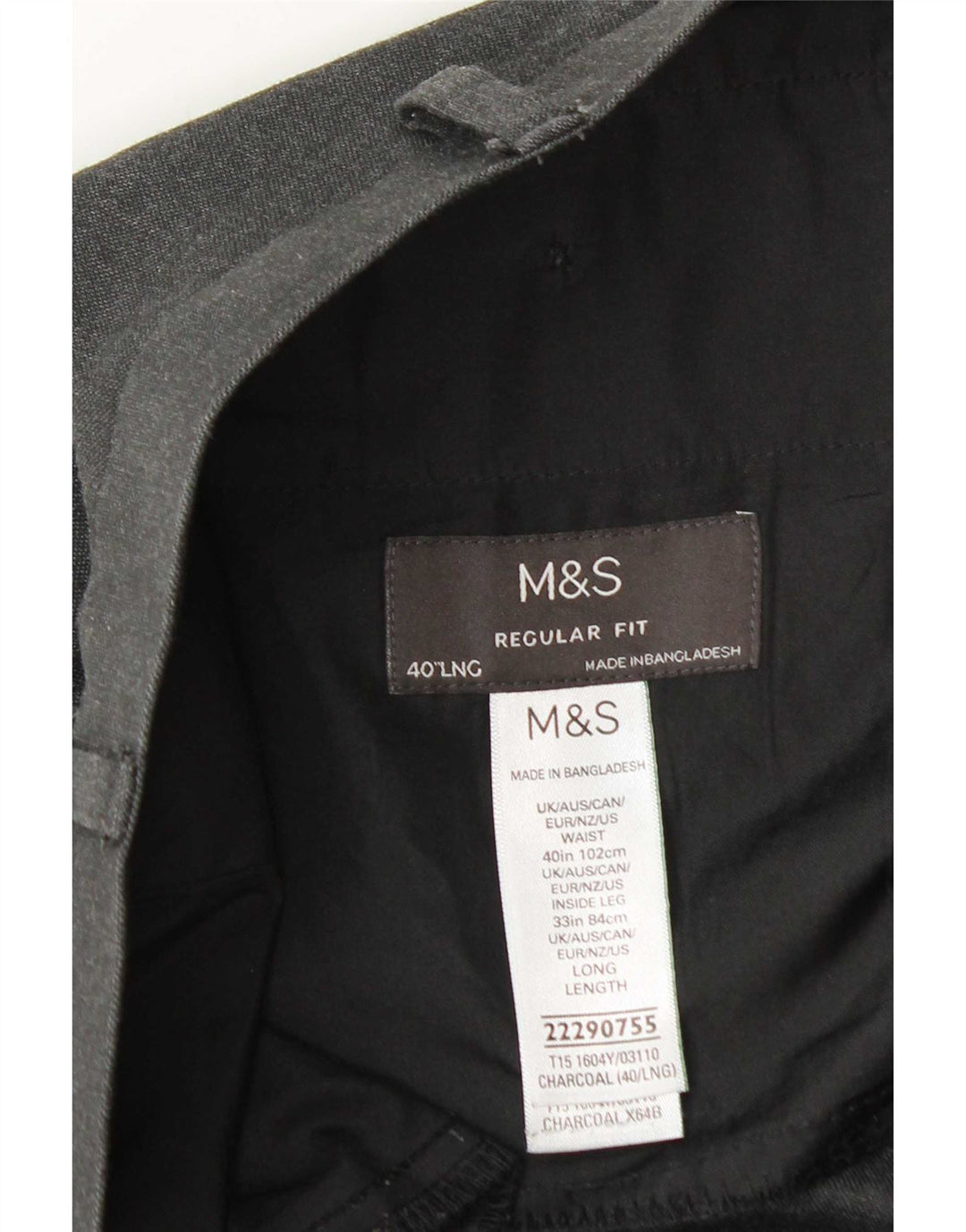 Marks & Spencer Ανδρικό παντελόνι Chino Regular W40 L33 Grey Polyester