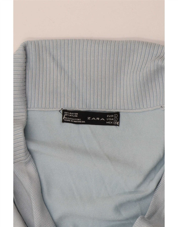 Zara Γυναικεία Ζακέτα UK 16 Large Blue Rayon
