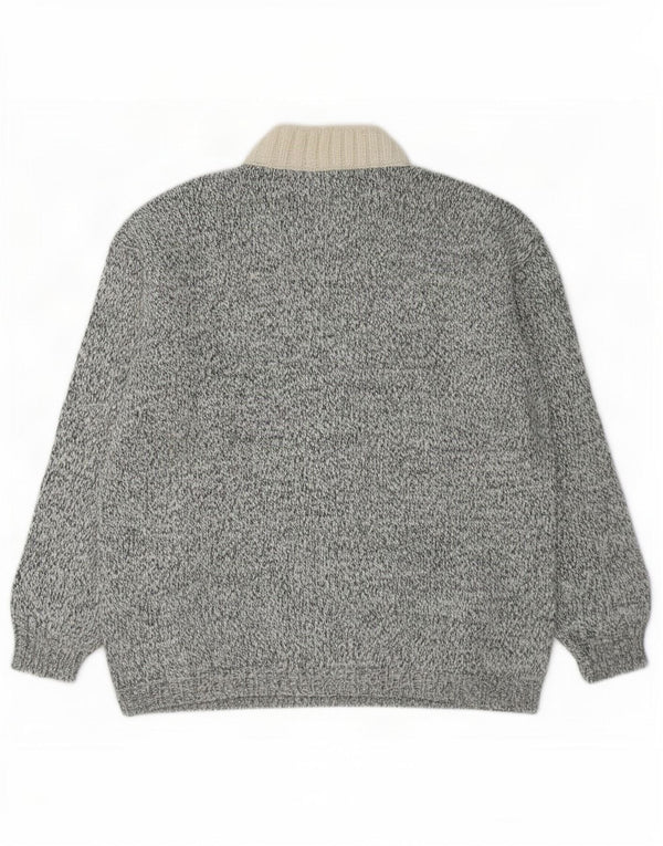 Vintage γυναικείο πουλόβερ με λαιμό χελώνα UK 18 XL με μπλε φλύκταινες