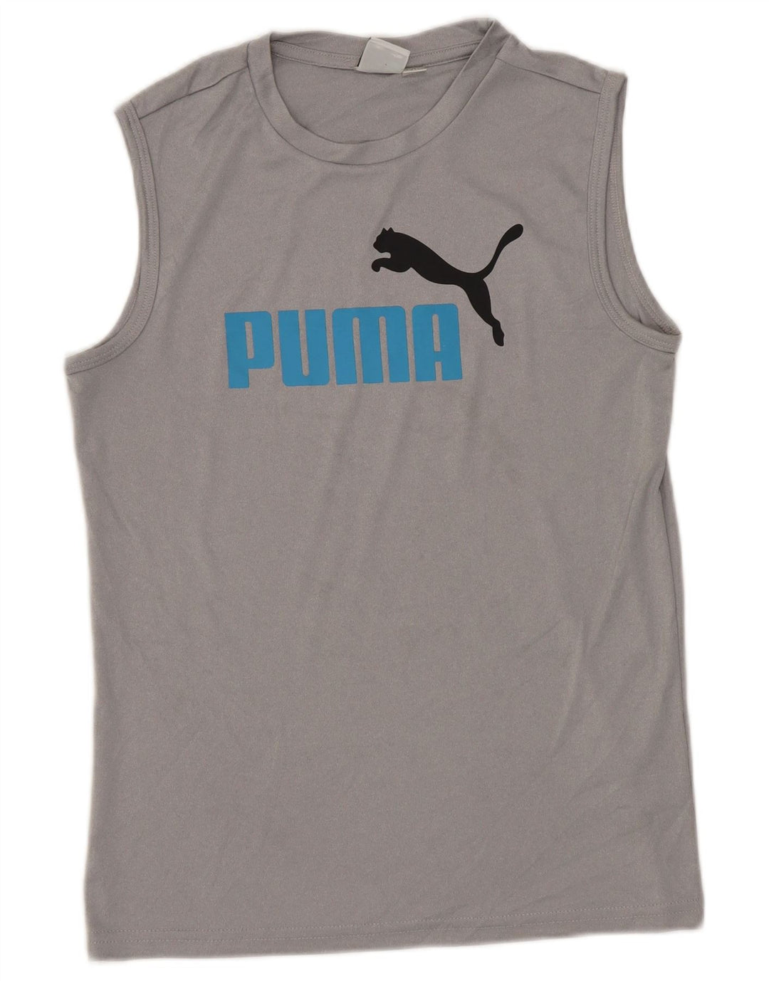 Puma Boys Graphic Vest Top 10-11 Years Medium Grey Polyester