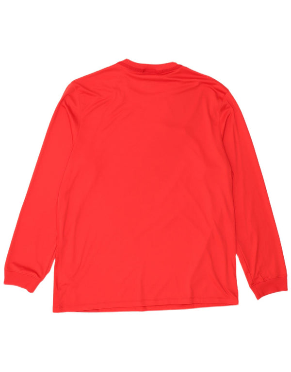 NIKE Mens Dri Fit Top Long Sleeve XL Red Colourblock Polyester