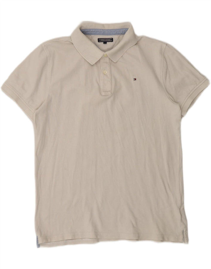 Tommy Hilfiger Boys Polo πουκάμισο 13-14 ετών Λευκό βαμβακερό