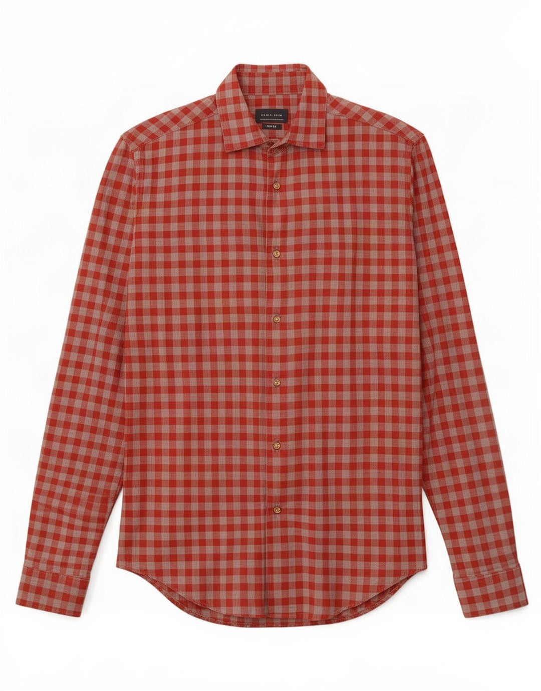 Ανδρικό πουκάμισο Zara Slim Fit Μικρό κόκκινο Gingham βαμβακερό