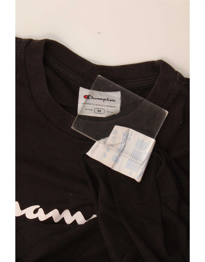 Ανδρικό γραφικό T-Shirt Champion Top Μεσαίο μαύρο βαμβακερό