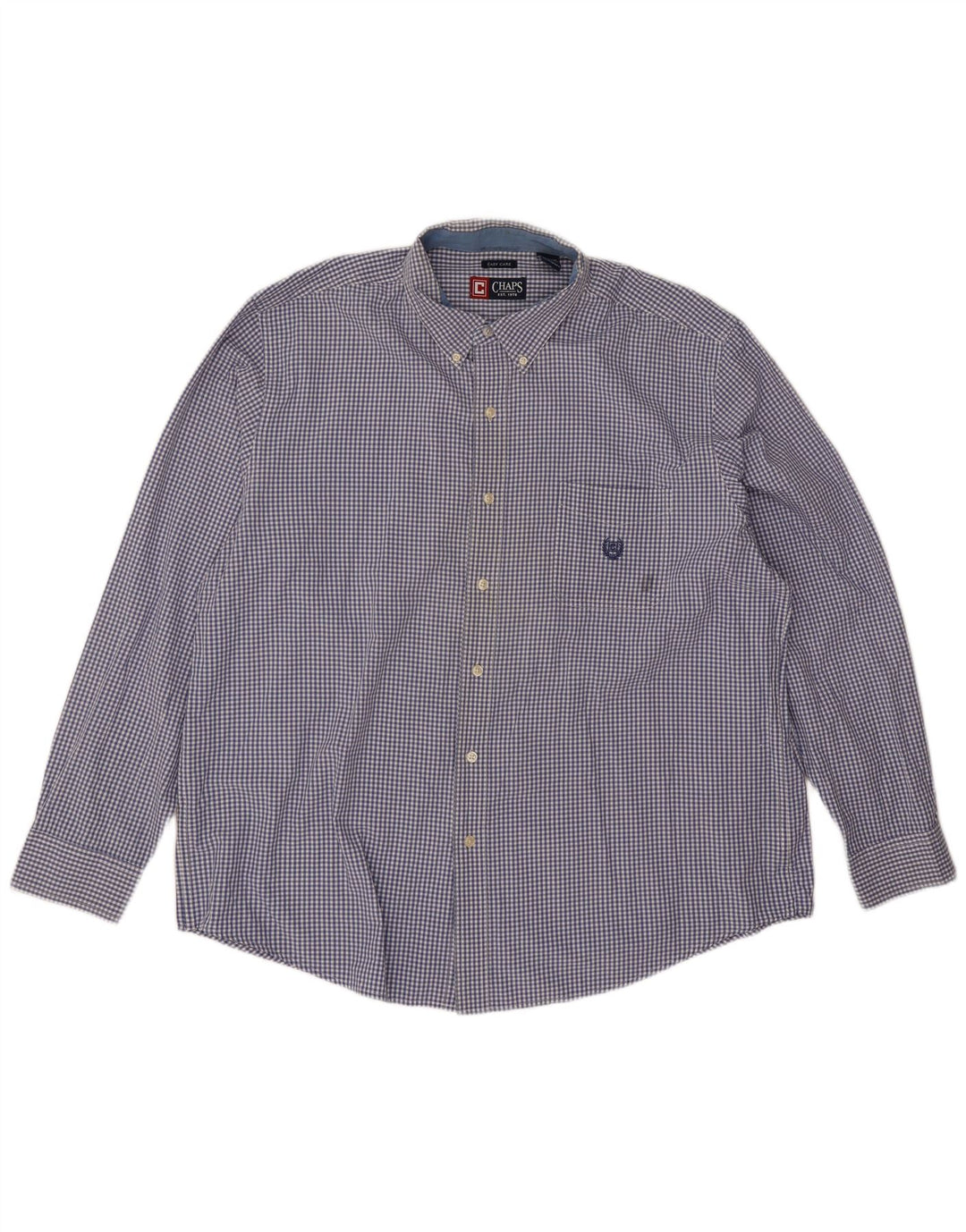 Chaps Ανδρικό πουκάμισο 2XL Blue Check Cotton