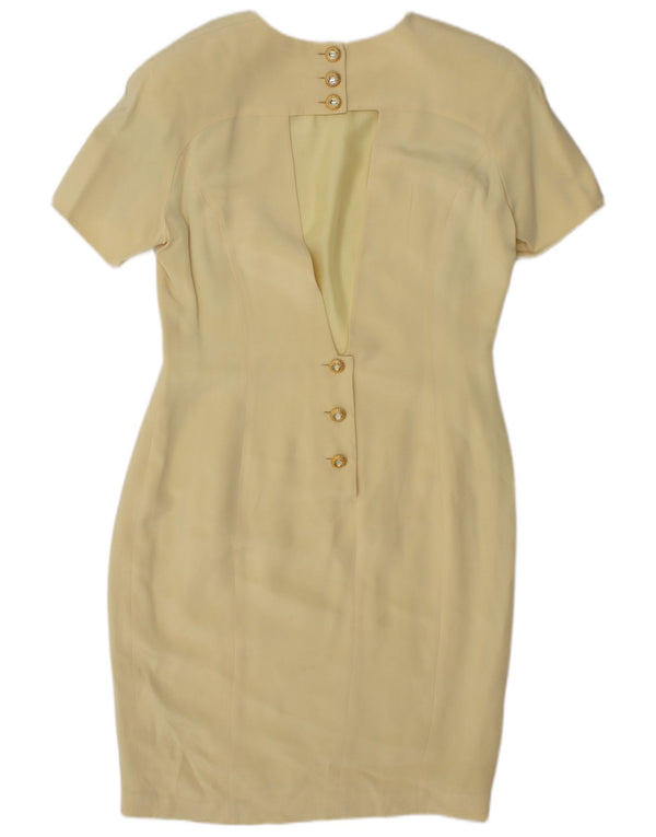 Escada Womens by Margaretha Ley Bodycon Φόρεμα EU 42 Μεγάλο κίτρινο μετάξι