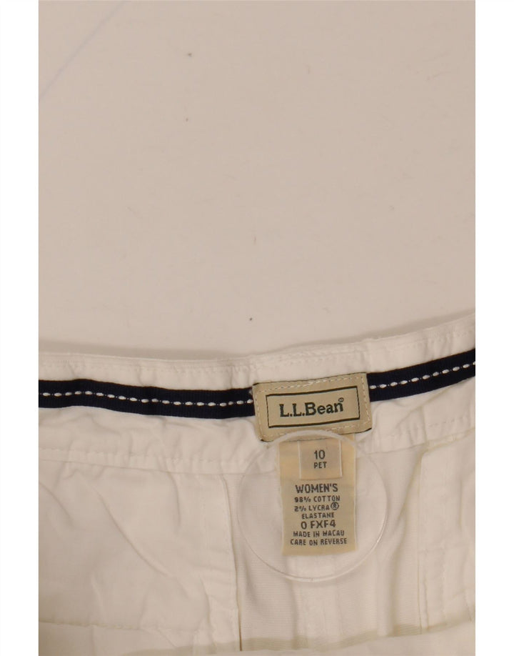 L.L.BEAN Γυναικείο ψηλόμεσο σορτς chino US 10 μεγάλο W30 λευκό βαμβακερό