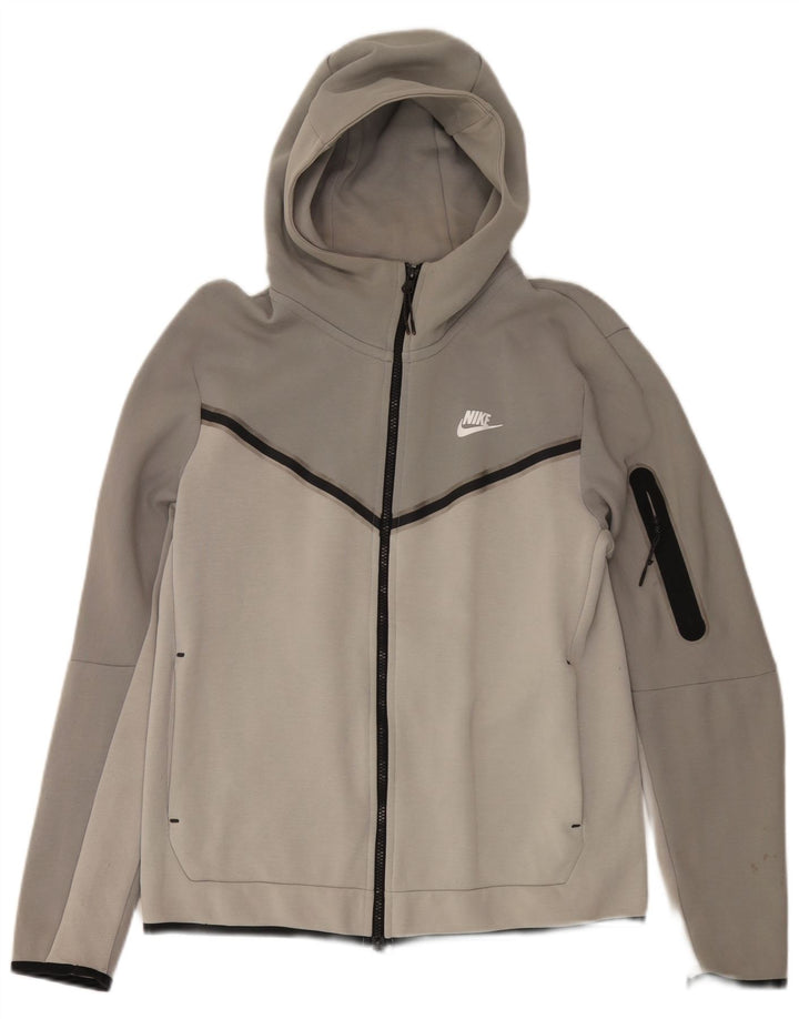 Ανδρικό πουλόβερ Nike με φερμουάρ με κουκούλα σε μεσαίο γκρι βαμβακερό χρώμα