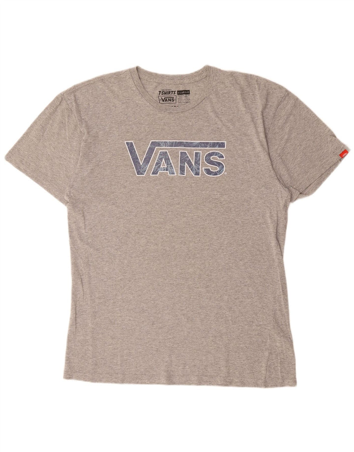 Γραφικό T-Shirt Ανδρικό VANS Classic Fit Top μεγάλο γκρι βαμβακερό