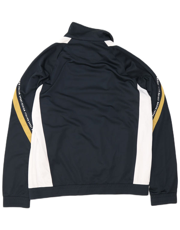 Lotto Ανδρική φόρμα γυμναστικής γραφική φόρμα Top Jacket 2XL Navy Blue Colorblock Polyester