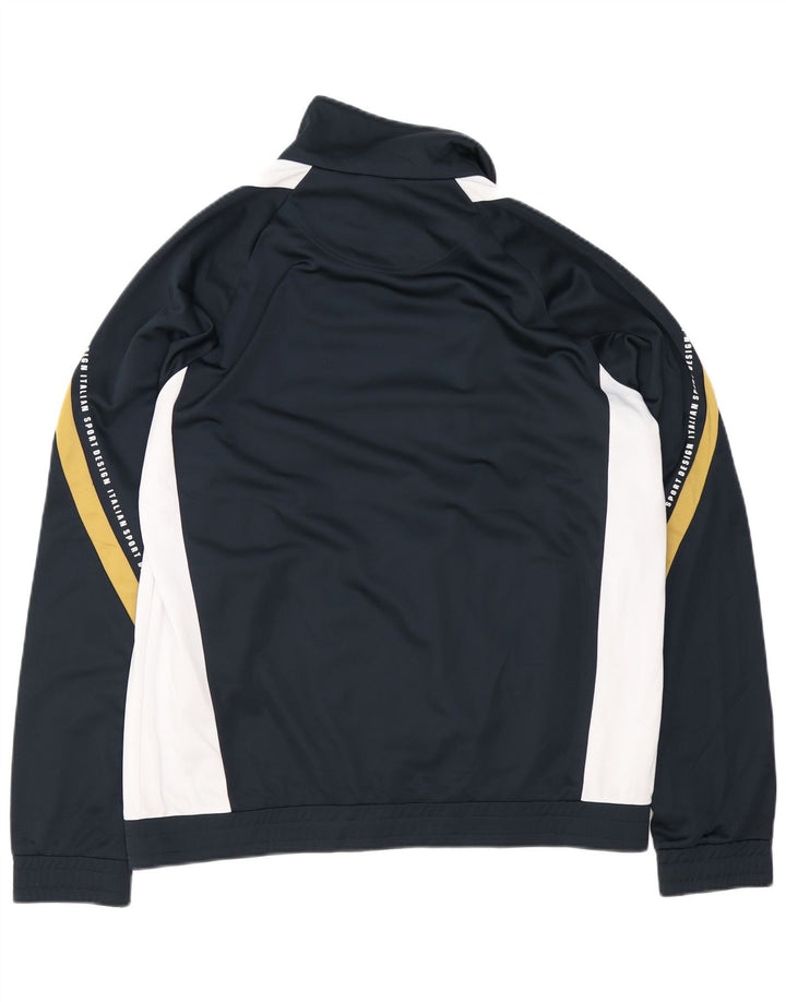 Lotto Ανδρική φόρμα γυμναστικής γραφική φόρμα Top Jacket 2XL Navy Blue Colorblock Polyester