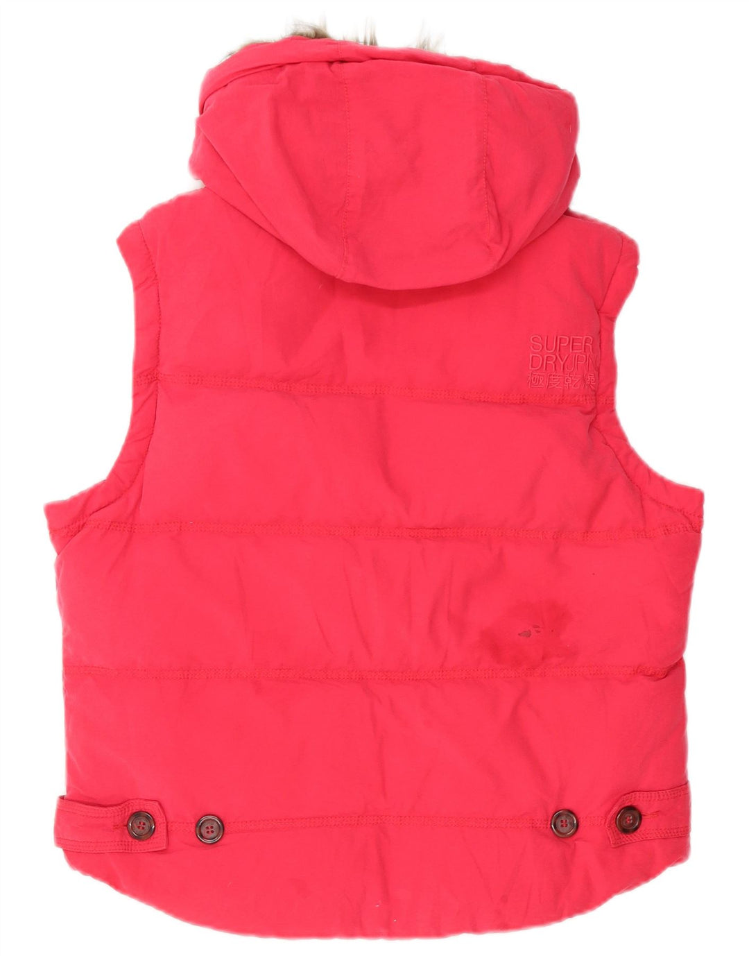 SUPERDRY Γυναικεία κουκούλα με επένδυση Gilet UK 16 μεγάλο ροζ βαμβακερό