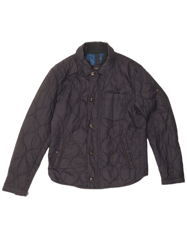 Massimo Dutti Ανδρικό καπιτονέ μπουφάν UK 40 Large Navy Blue Nylon