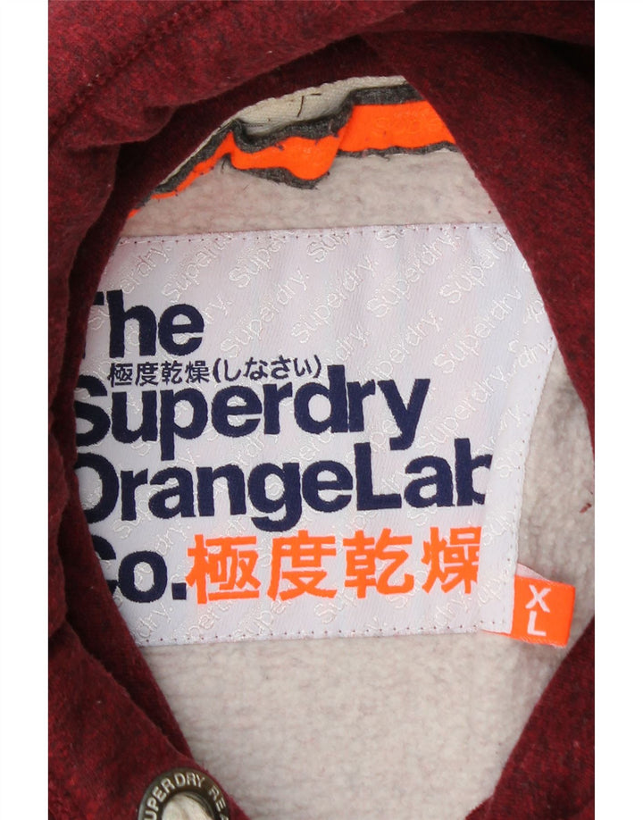 SUPERDRY Ανδρικό Hoodie Jumper XL Βαμβακερό μπορντό