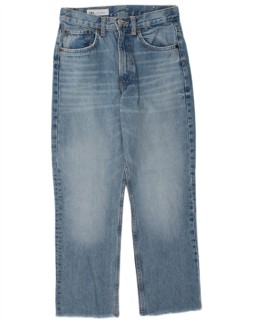 ZARA Γυναικείο ψηλόμεσο τζιν EU 36 XS W26 L26 Μπλε βαμβακερό