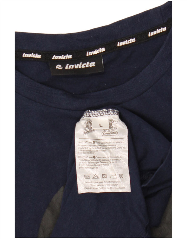 Ανδρικό γραφικό μπλουζάκι Invicta Top Large Navy Blue από βαμβάκι