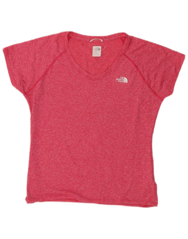 The North Face γυναικείο T-shirt Top UK 16 Large Pink Flecked Polyester