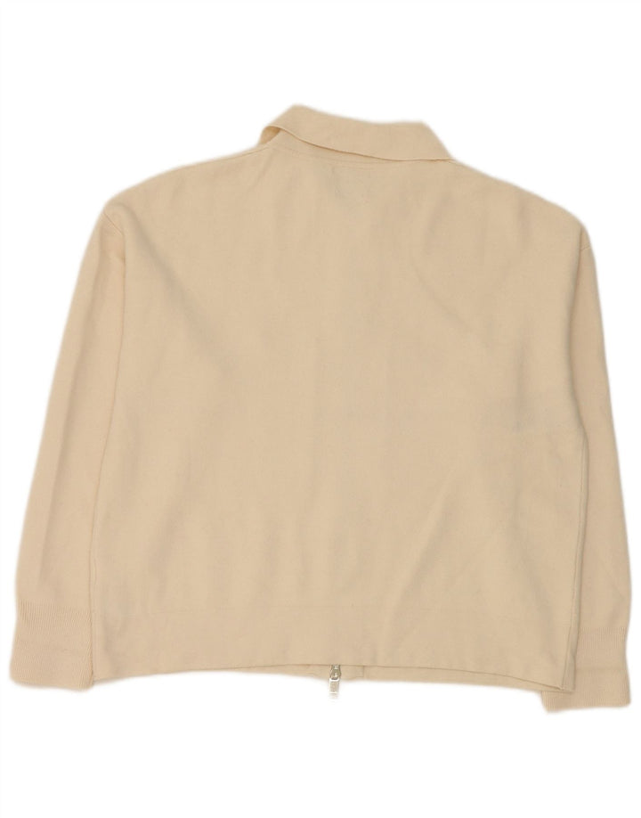 Massimo Dutti Γυναικείο πουλόβερ με ζακέτα μεγάλου μεγέθους UK 10 Small Off White