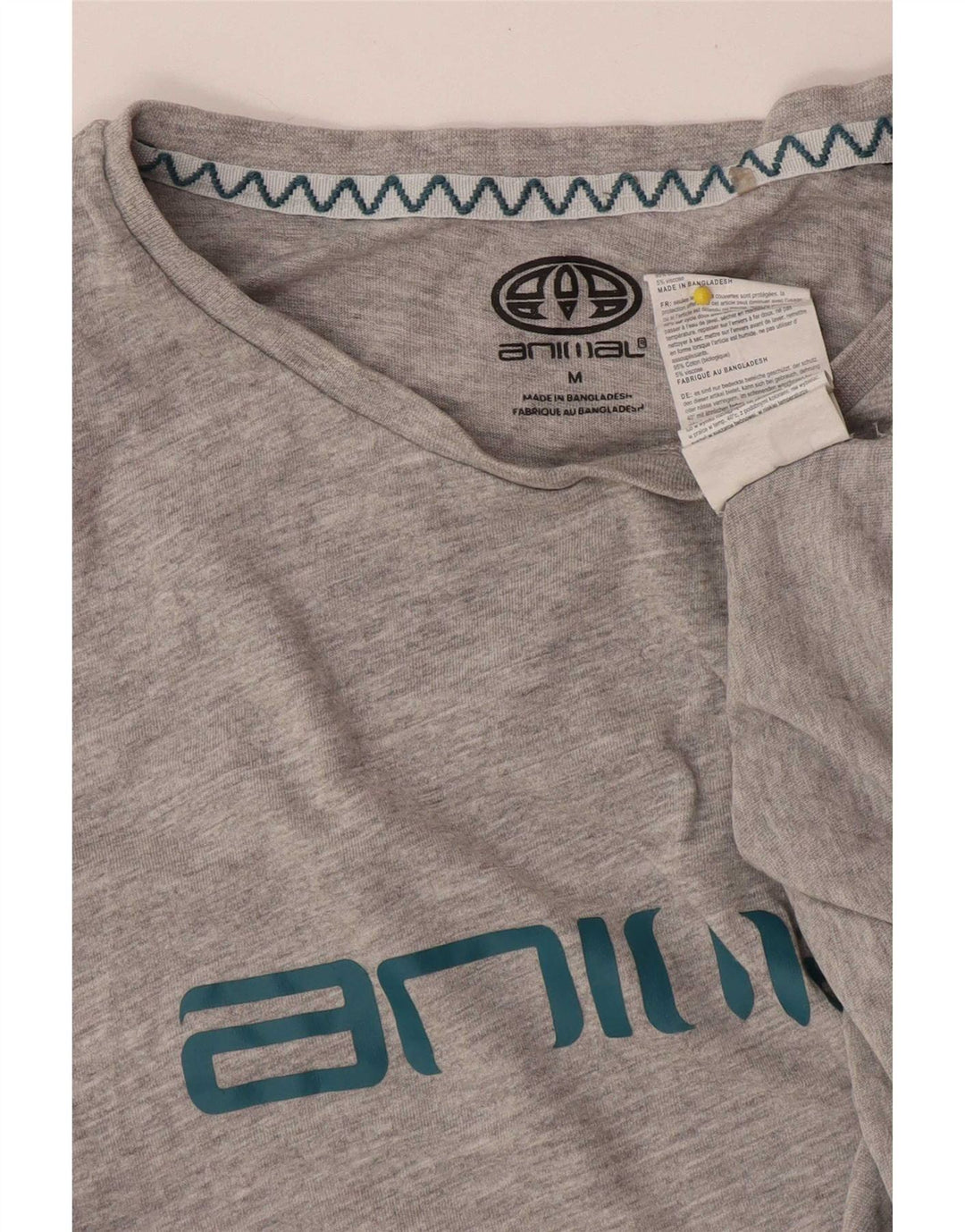 Ανδρικό Animal Graphic T-Shirt Top Μεσαίο γκρι βαμβακερό
