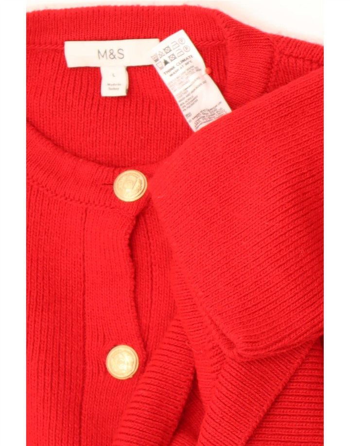 Marks & Spencer Γυναικείο πουλόβερ με ζακέτα μεγάλου μεγέθους UK 16 μεγάλο κόκκινο ακρυλικό